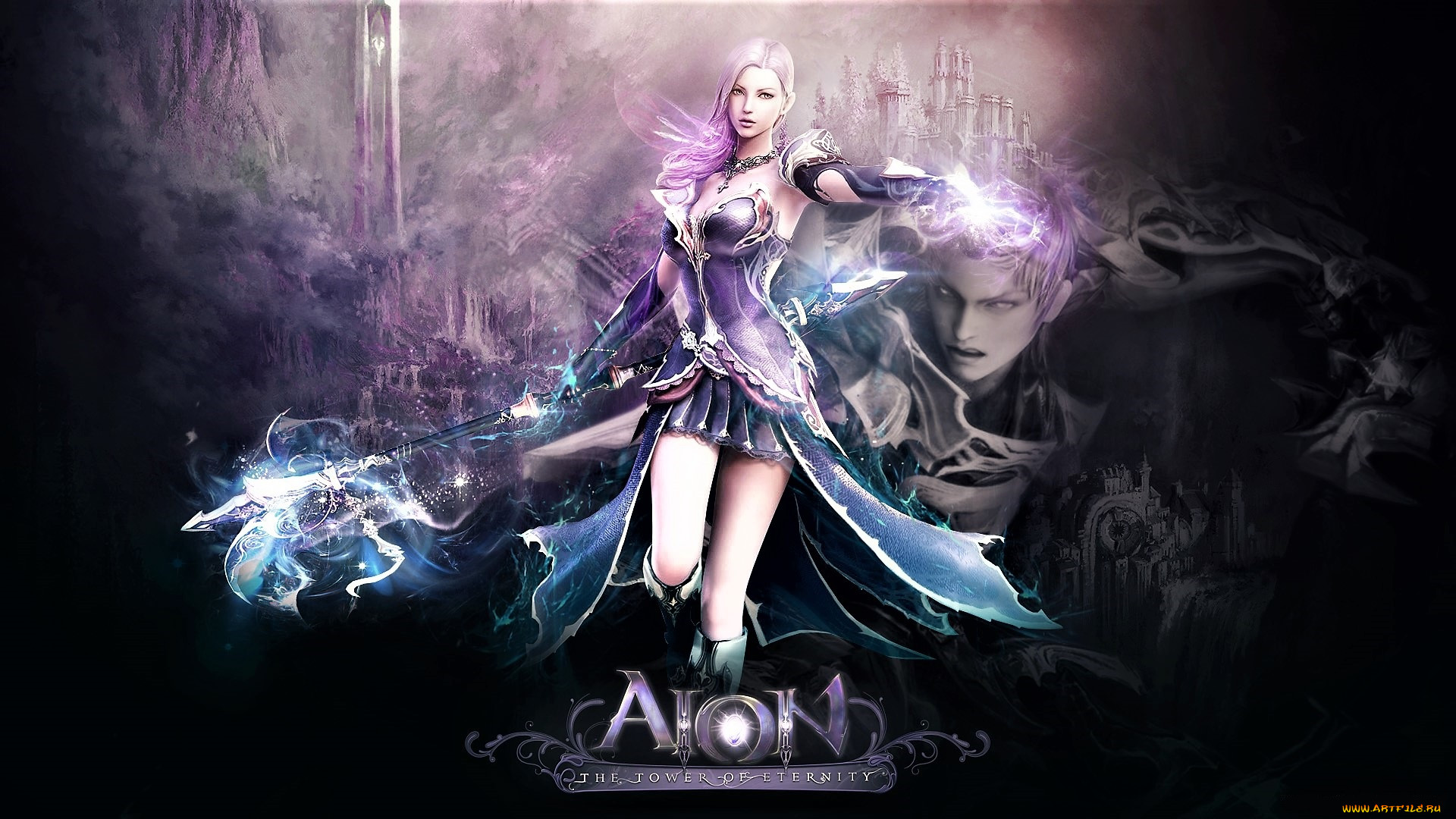 Обои Видео Игры Aion: The Tower of Eternity, обои для рабочего стола,  фотографии видео игры, aion, the tower of eternity, девушка, магия, посох  Обои для рабочего стола, скачать обои картинки заставки на